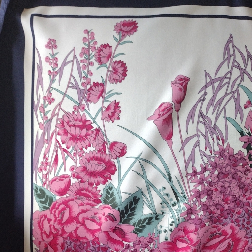 Floral Scarf with Pink and Purple Accents - Picture 5 of 5